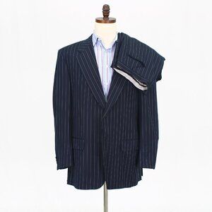 Ravazzolo 46R 40x31 Navy Full Suit 2-Button Stripe R617